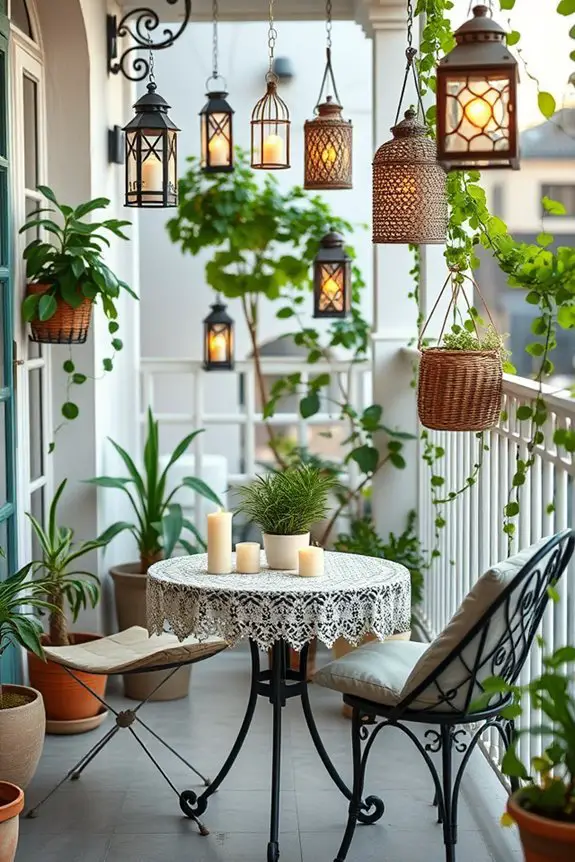 lanterns create warm ambiance