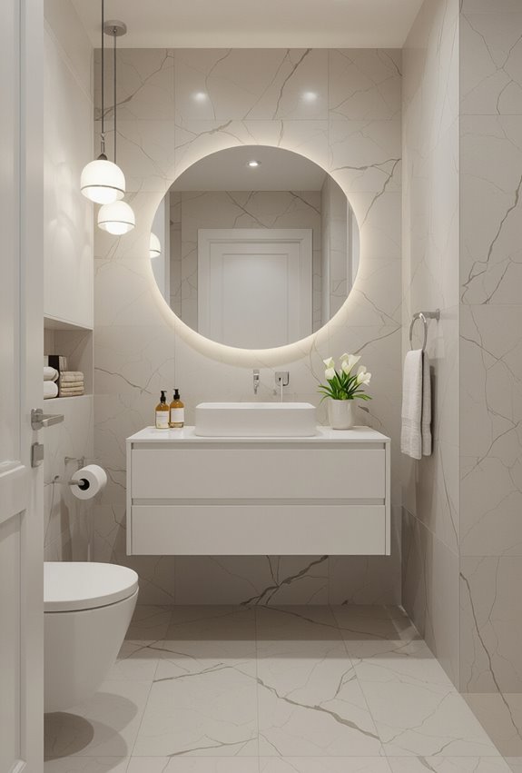 large format tiles enlarge bathrooms
