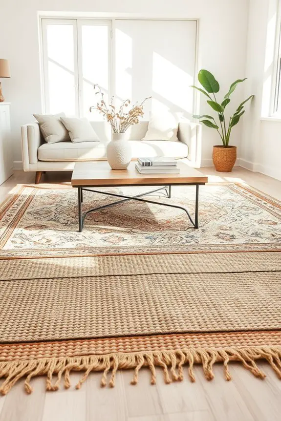 layer rugs for texture