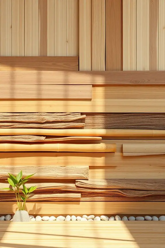 layered bamboo wall design