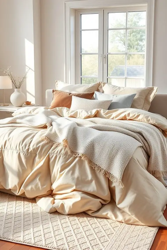 layered bedding for coziness