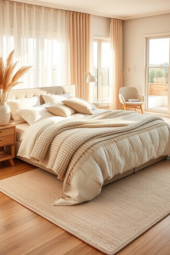 layered beige textile comfort