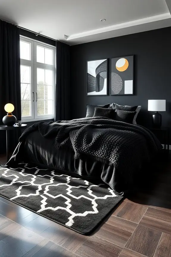 layered black textiles enhance design