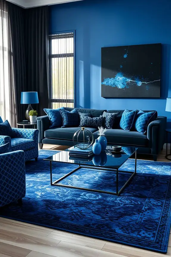 layered blue and black textiles