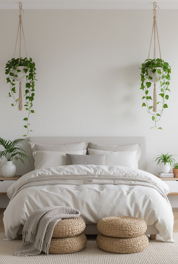 layered cascading hanging plants
