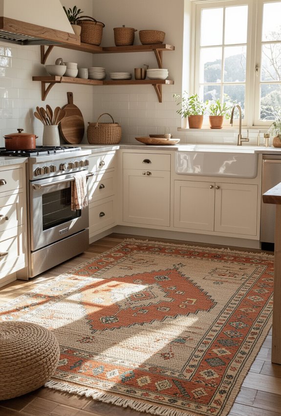 layered colorful cozy rugs