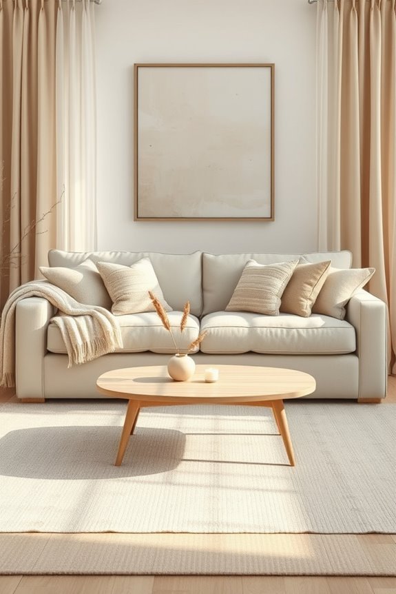 layered cozy beige textiles