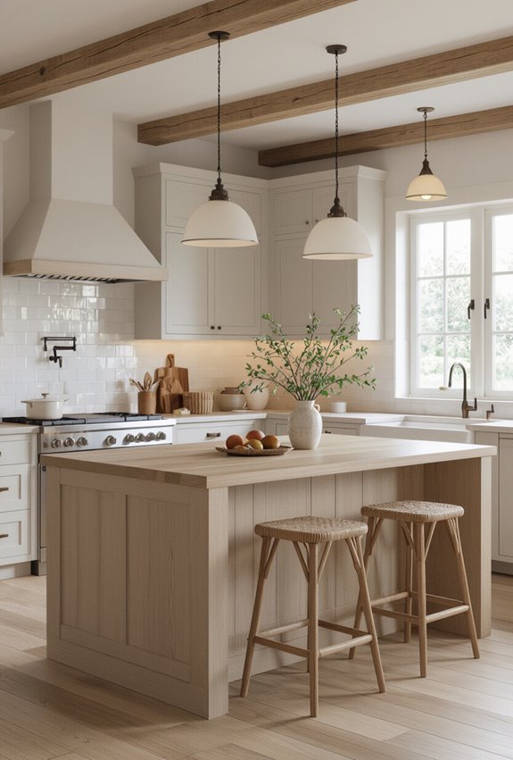 layered cozy kitchen lighting