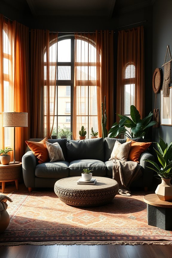 layered curtains and blinds