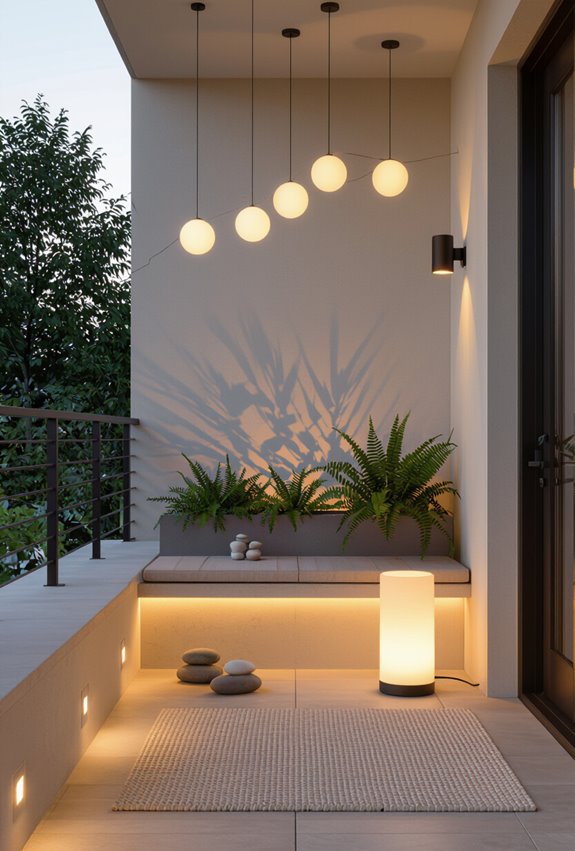 layered dimmable balcony lighting