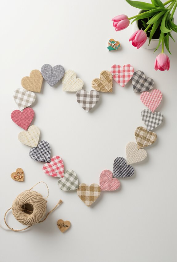 layered fabric heart garland