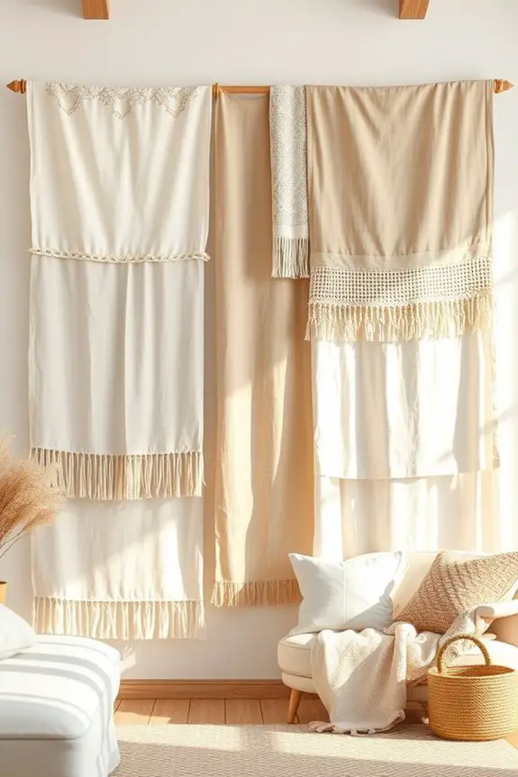 layered fabric wall decor