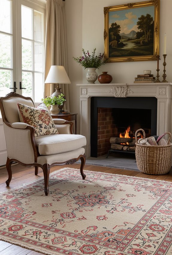 layered faded persian rugs