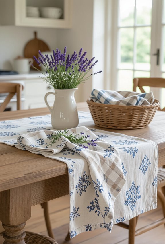 layered french patterned textiles