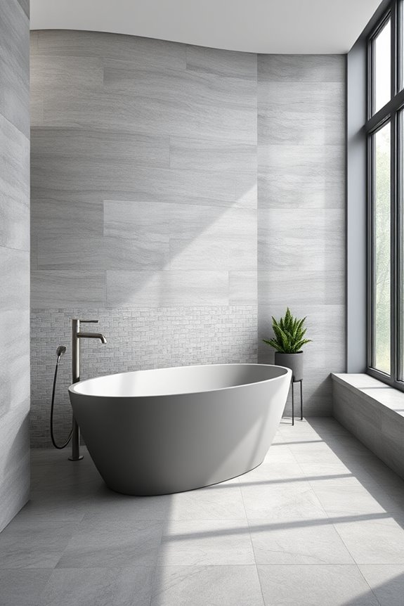 layered gray tile design