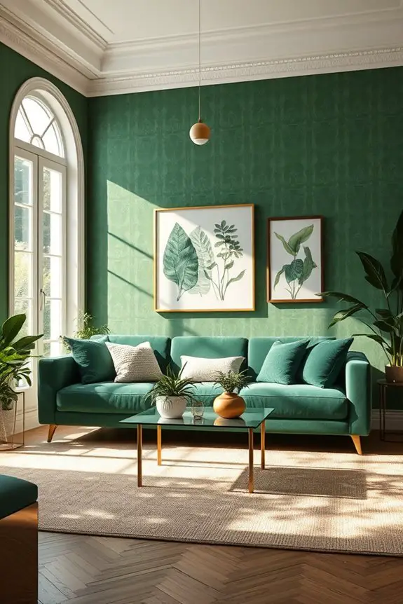 layered green interior design