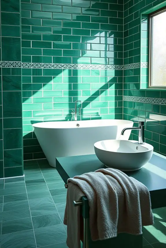 layered green tile aesthetics
