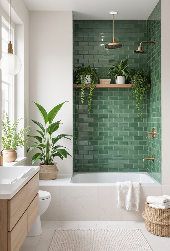 layered green tiled living oasis