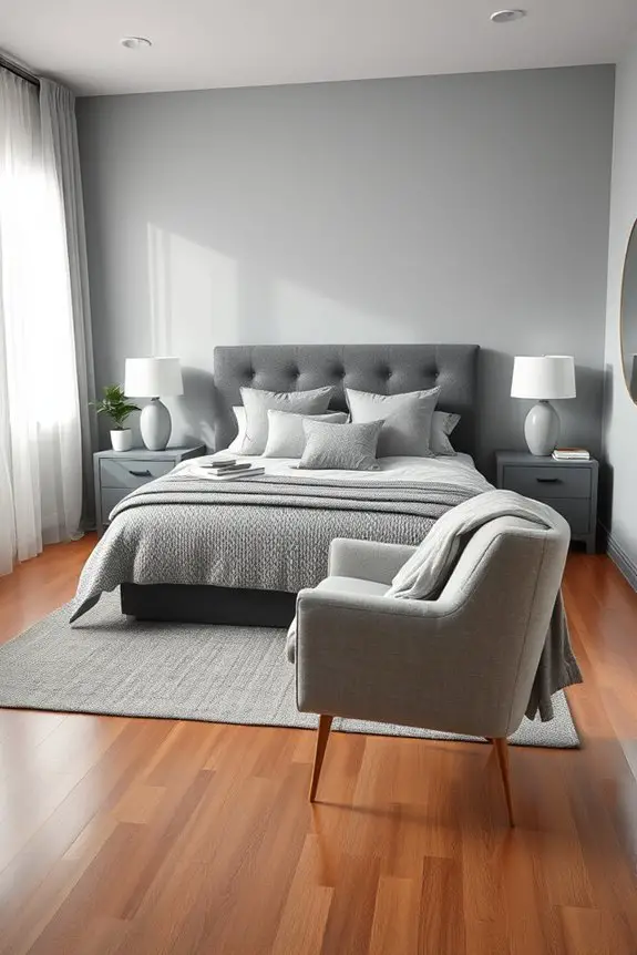 layered grey bedroom decor