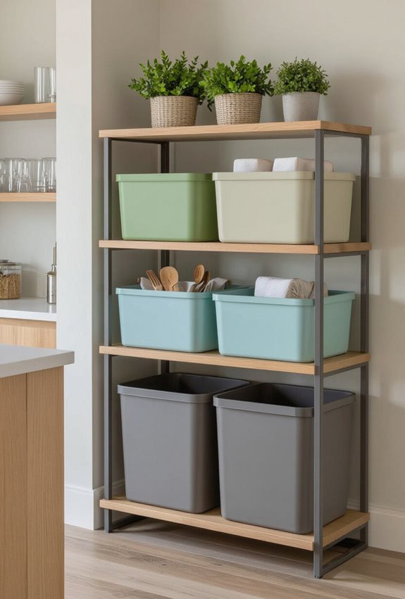 layered hosting waste stations