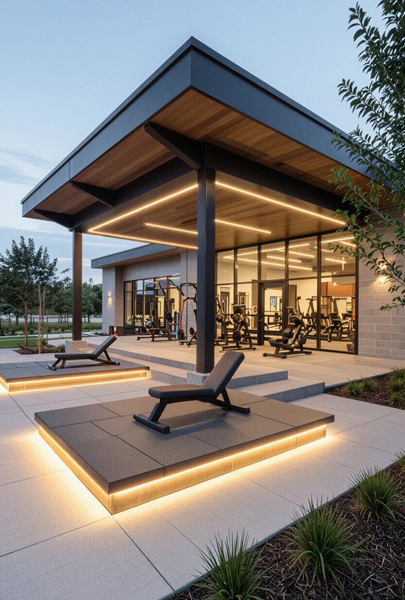 layered illuminated outdoor fitness