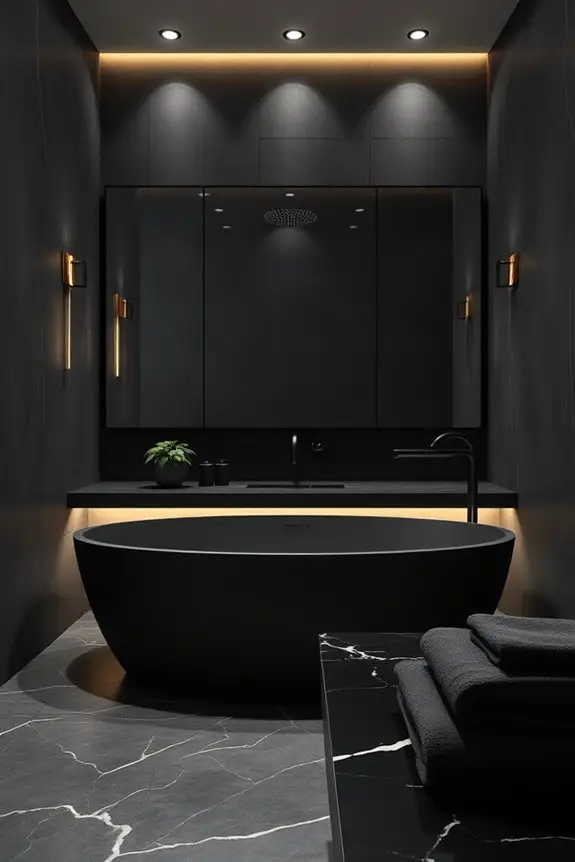 layered lighting enhances bathroom elegance
