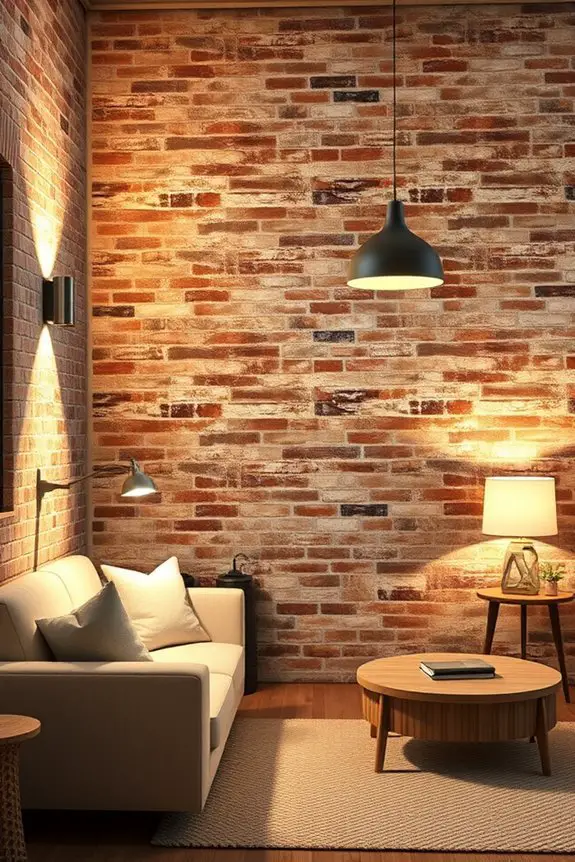 layered lighting enhances brick