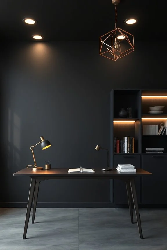 layered lighting enhances workspace