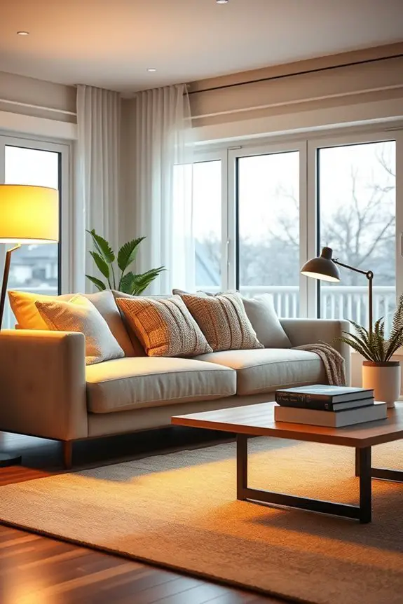 layered lighting for warmth