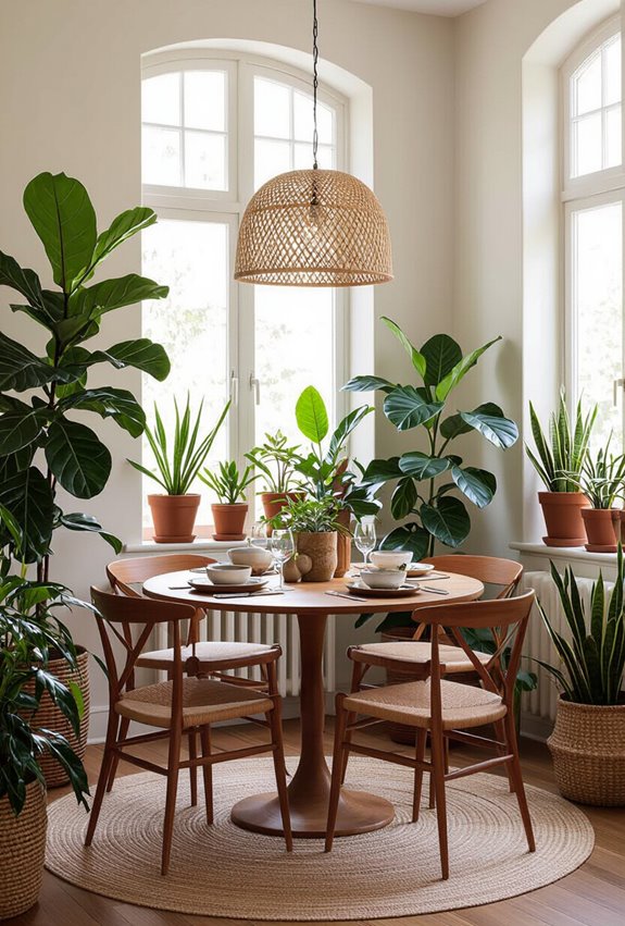 layered lush jungle dining
