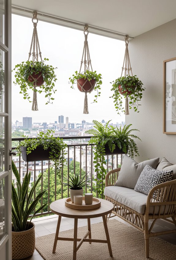 layered macram hanging planters
