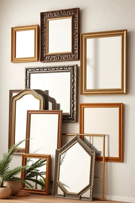 layered mirrors enhance decor