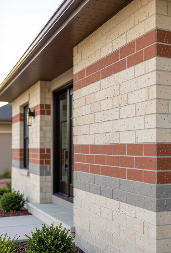 layered multicolor masonry courses