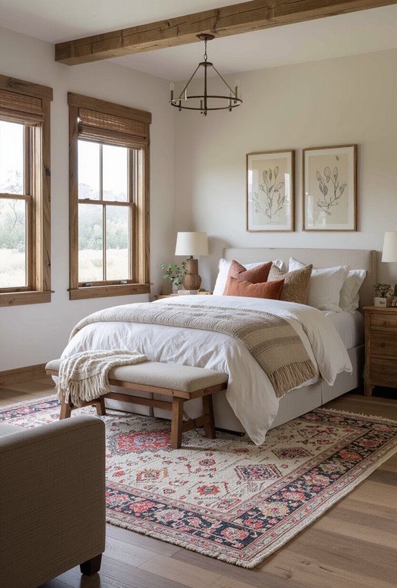 layered natural textured rugs
