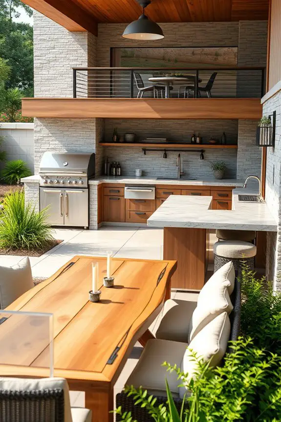 layered outdoor dining zones