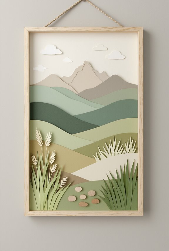 layered paper cut landscapes
