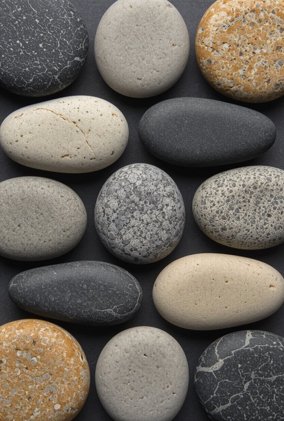 layered rounded pebble clusters