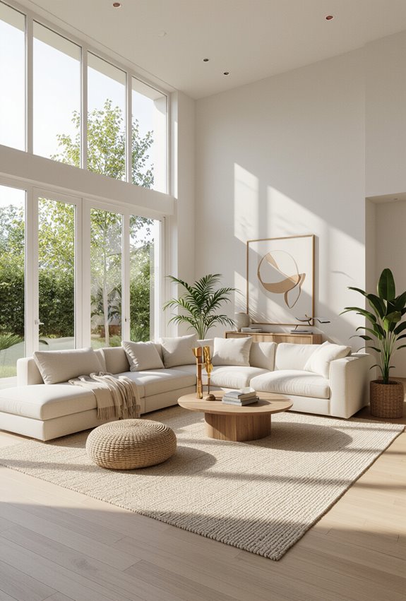 layered rugs define seating