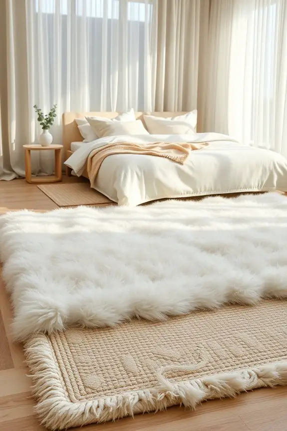 layered rugs enhance comfort