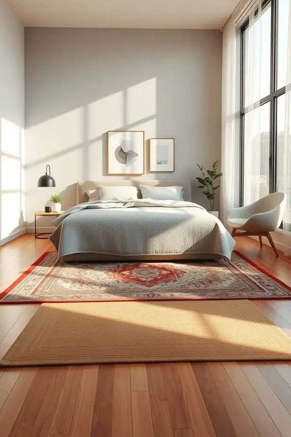 layered rugs for warmth