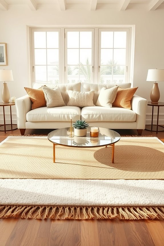 layered rugs for warmth