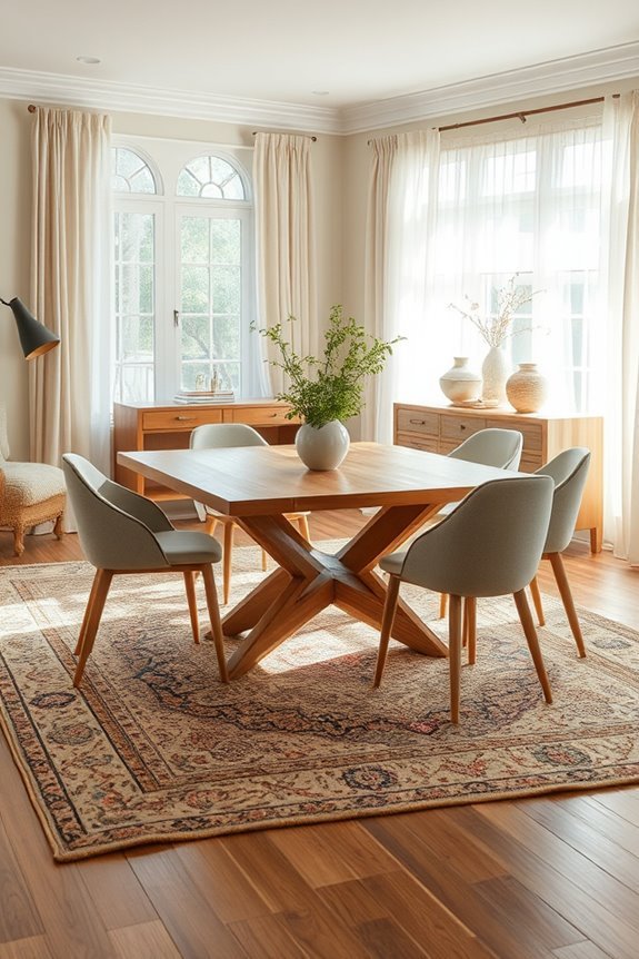 layered rugs for warmth