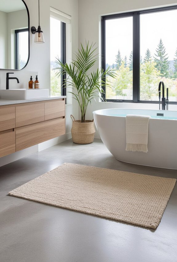 layered rugs on concrete