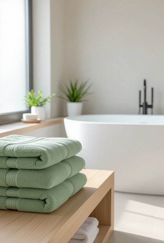 layered sage olive mint linens