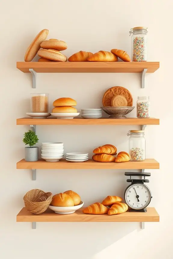 layered shelves for display