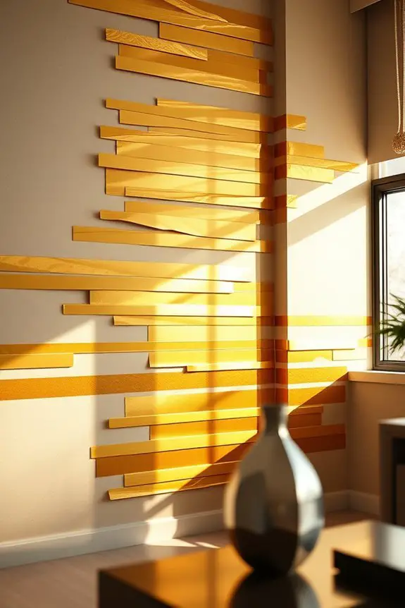 layered tape wall design