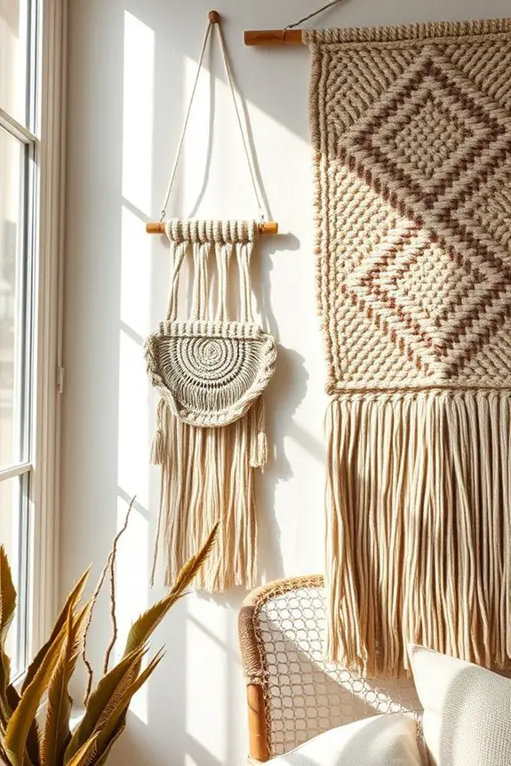 layered textile wall decor