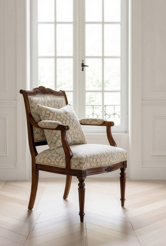 layered textiles for antique seating