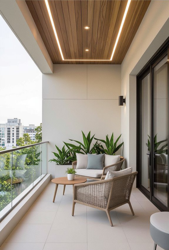 layered textured signature balcony ceiling