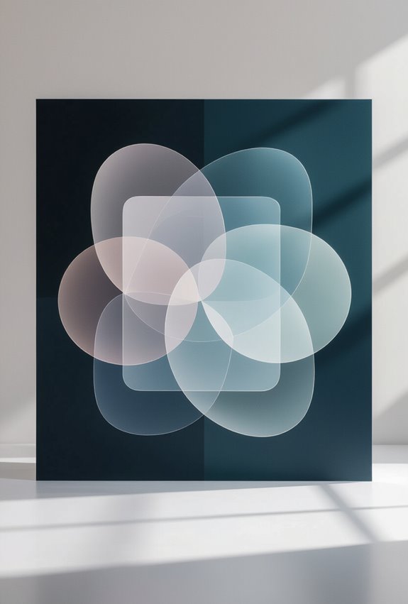 layered translucent shapes blend